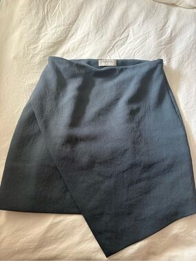 Aritzia Slate Blue Asymmetrical Wrap Skirt